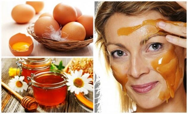 A mask with yolks and honey will help to tone the skin of the face. 